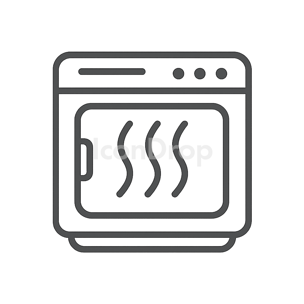 Hot Air Oven Icon Outline