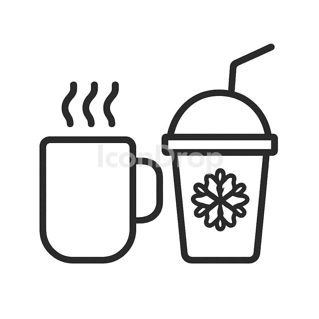 Hot And Cold Drink Icon Outline