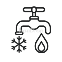 Hot And Cold Water Icon Outline