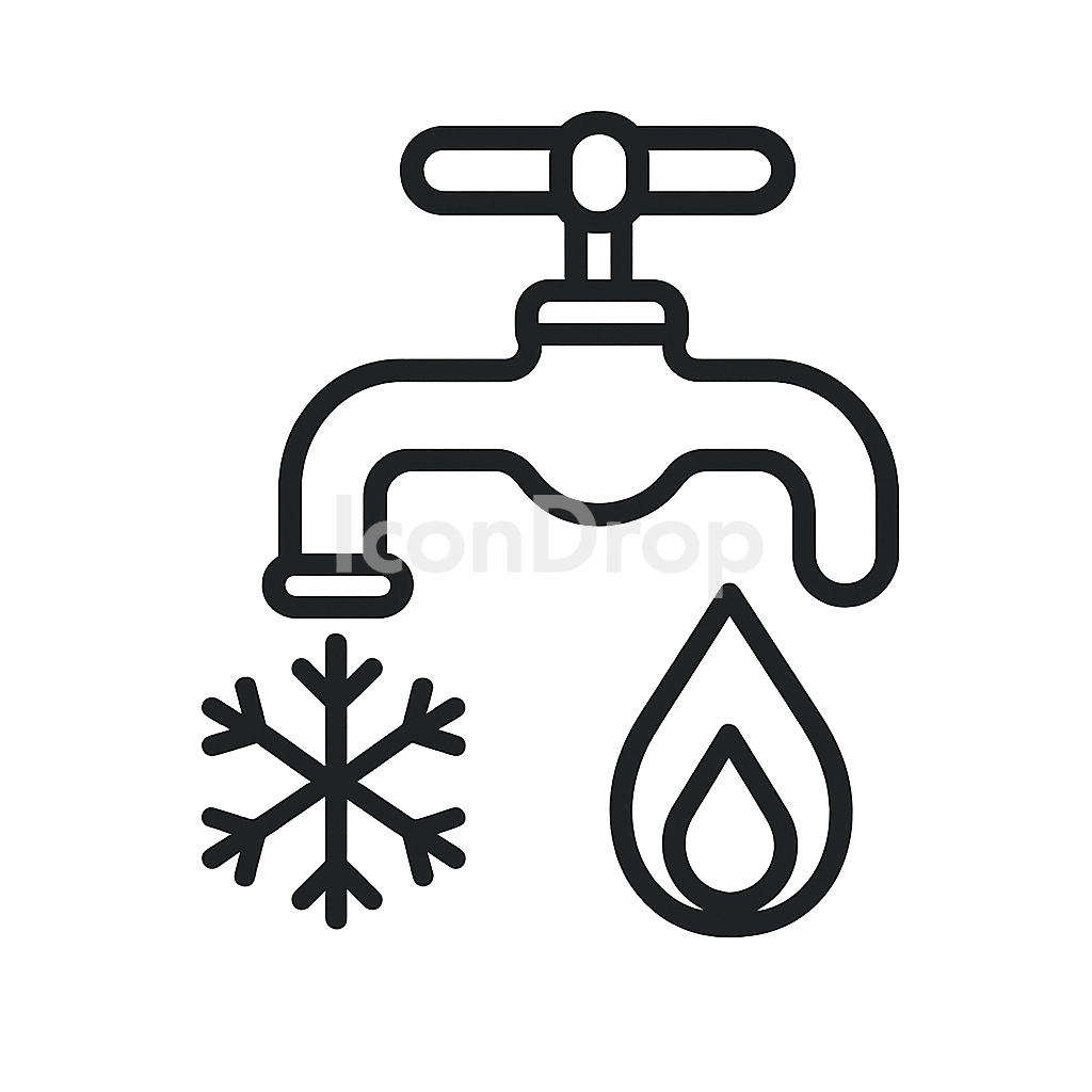 Hot And Cold Water Icon Outline