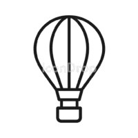 熱気球(ホットバルーン)のアイコン(アウトライン)