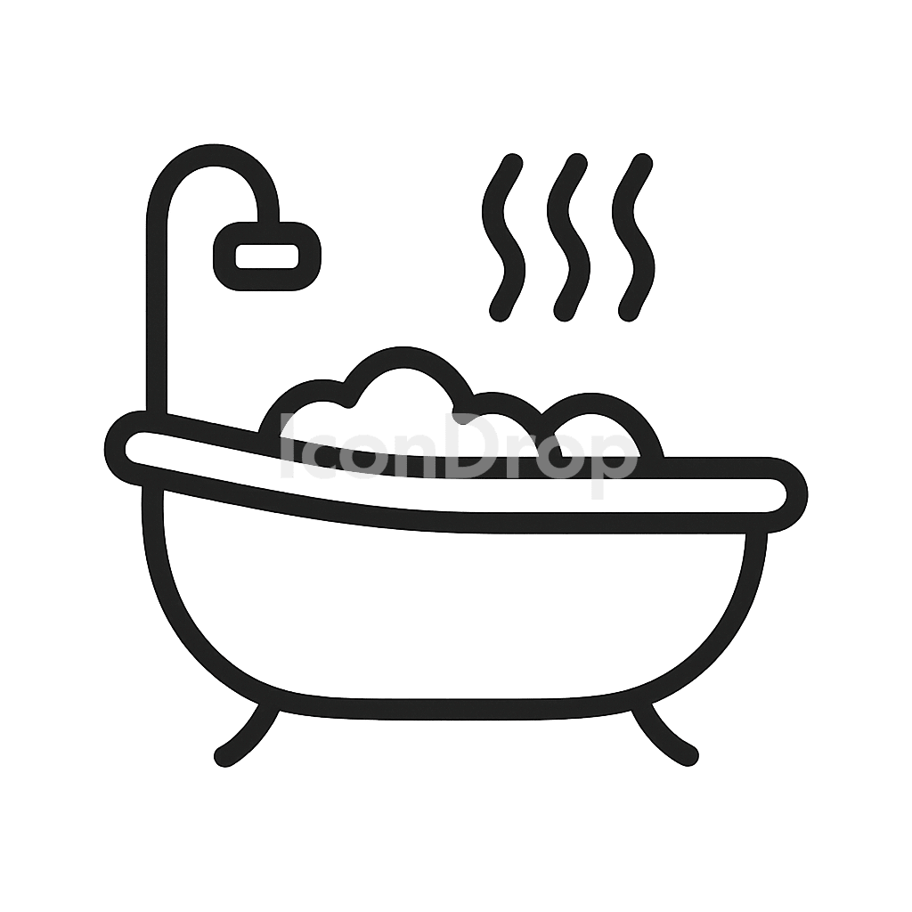 Hot Bath Icon Outline