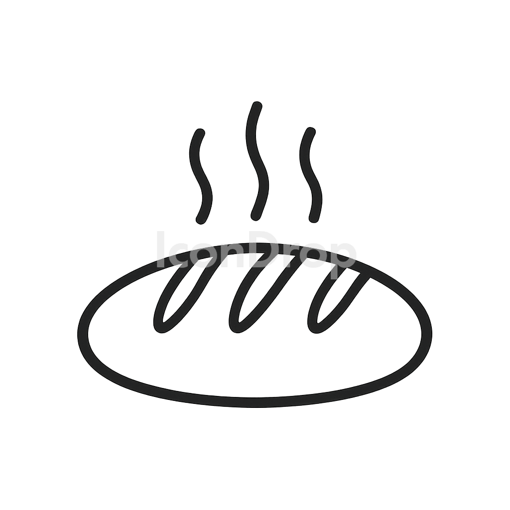 Hot Bread Icon Outline