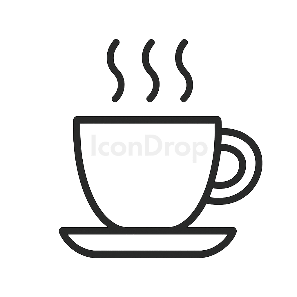 Hot Coffee Cup Icon Outline