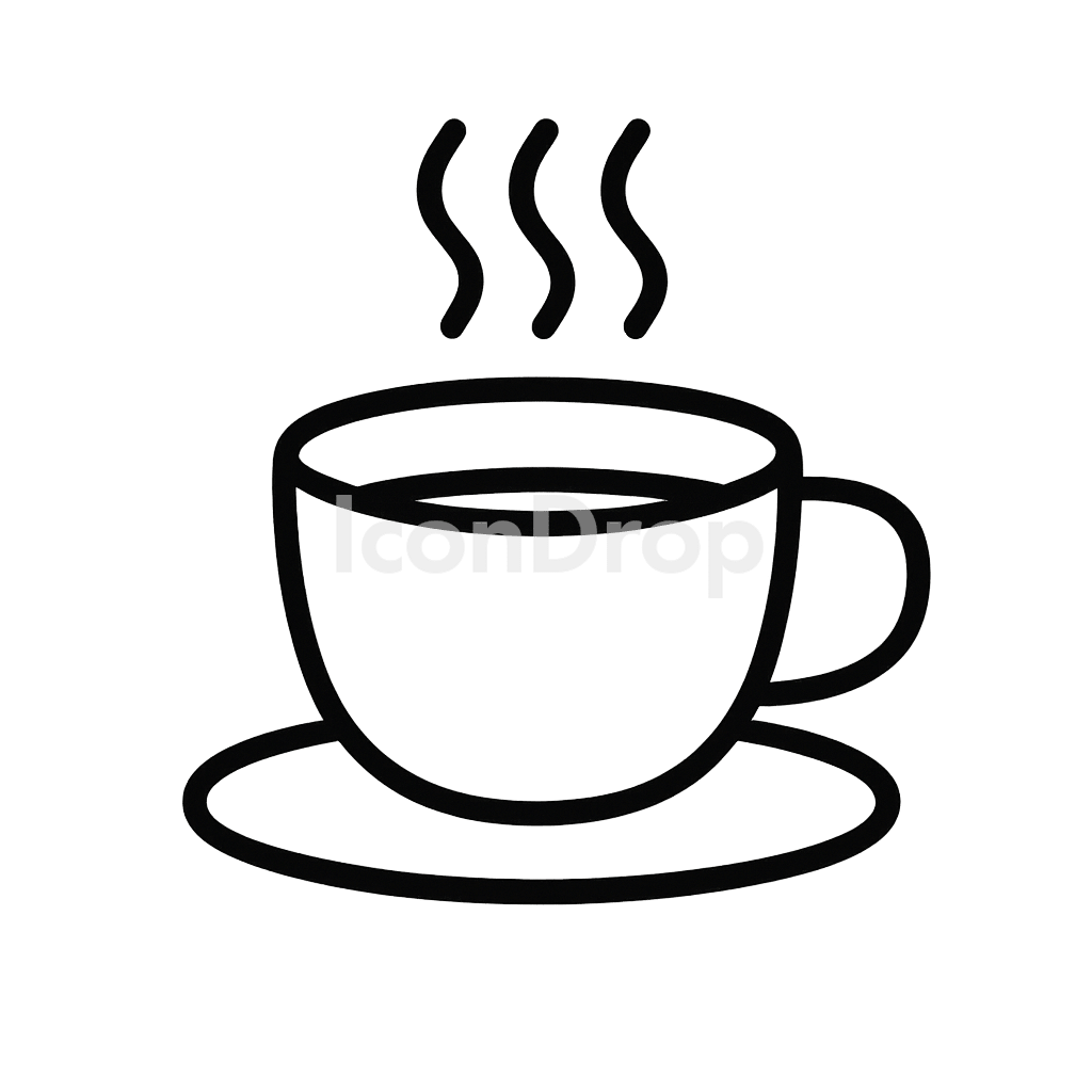 Hot Coffee Icon Outline