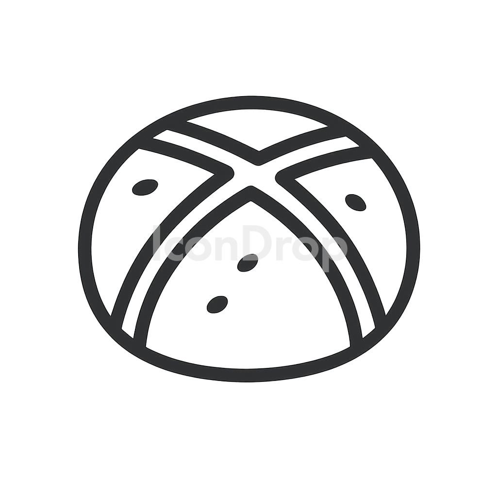 Hot Cross Bun Icon Outline