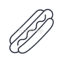 Hot Dog Icon Outline