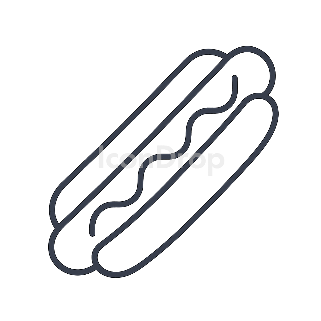 Hot Dog Icon Outline