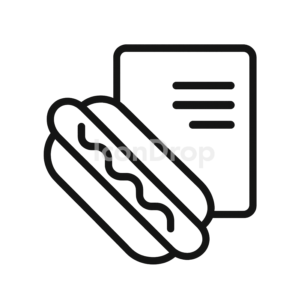 Hot Dog Menu Icon Outline