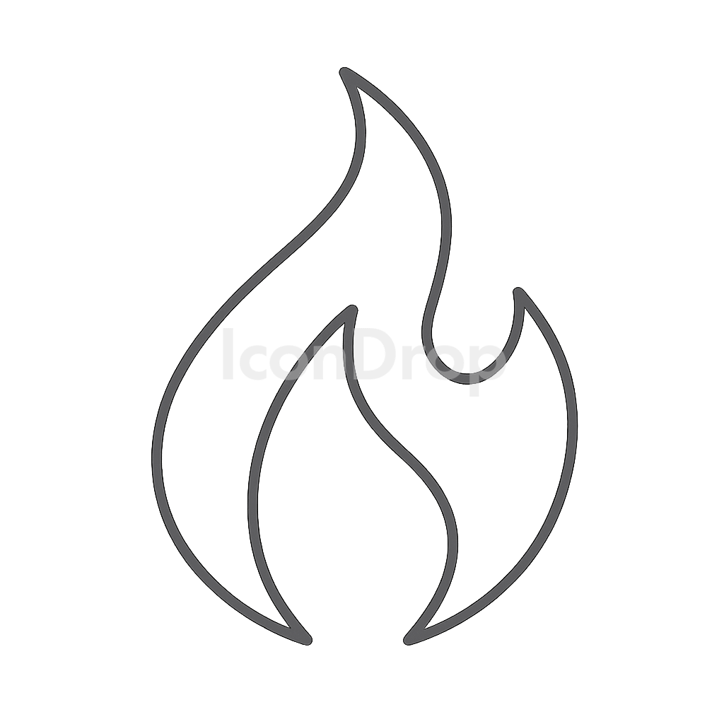 Hot Fire Icon Outline