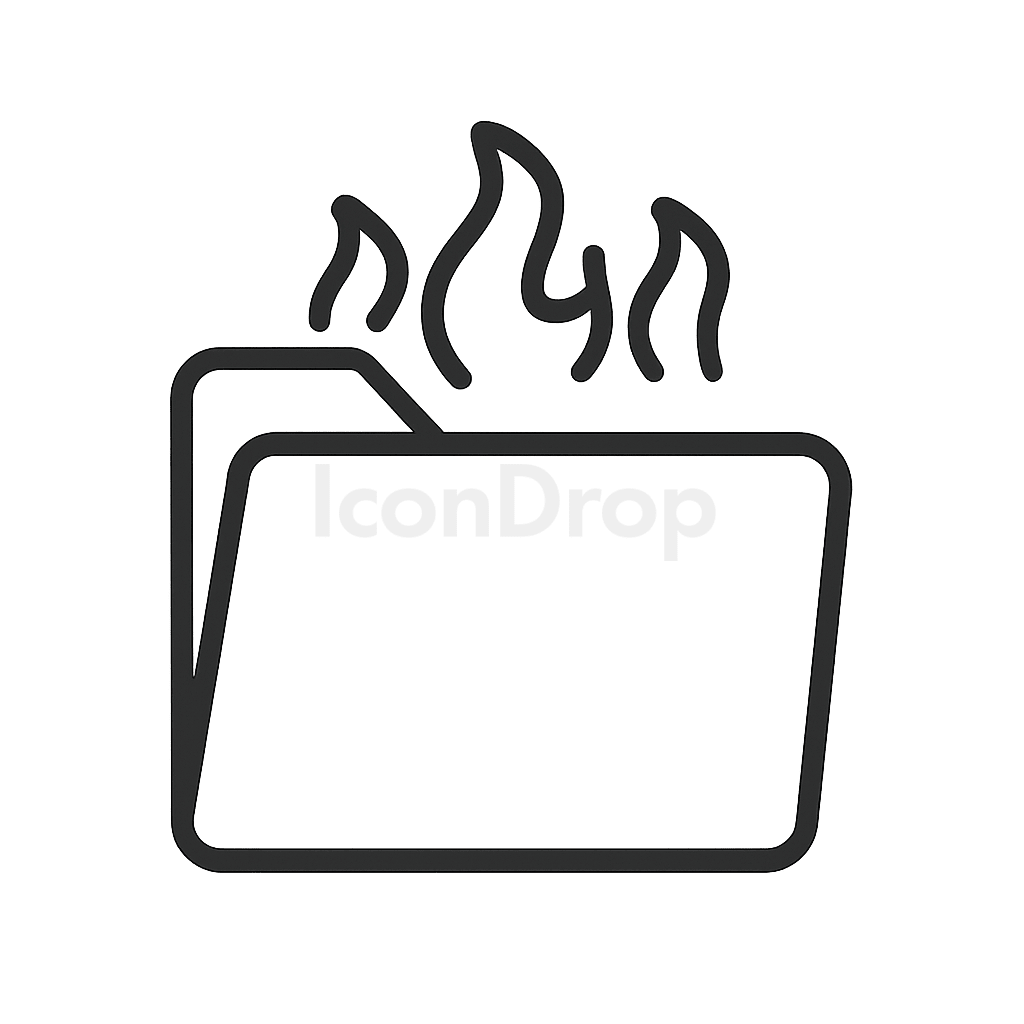 Hot Folder Icon Outline