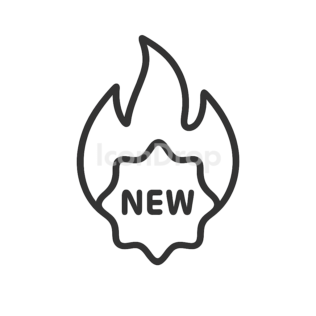 Hot New Icon Outline