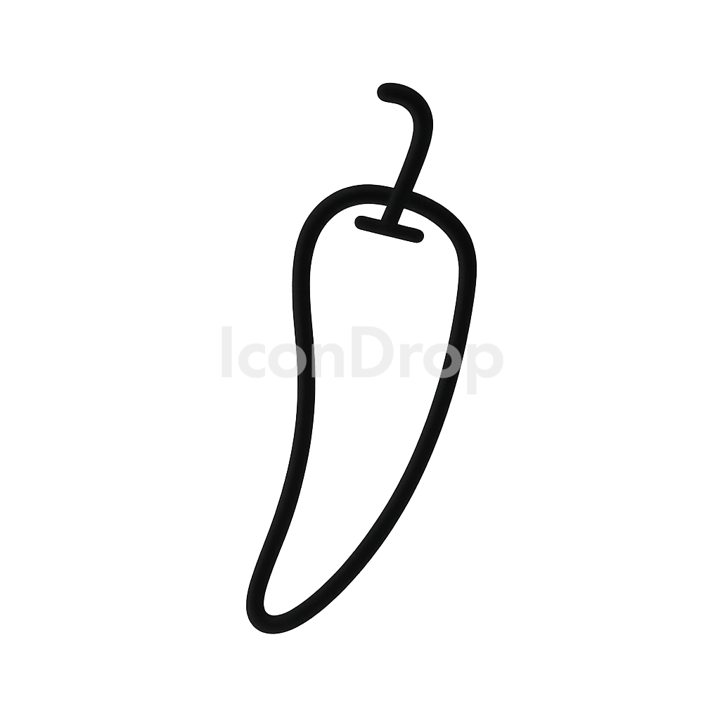 Hot Pepper Icon Outline