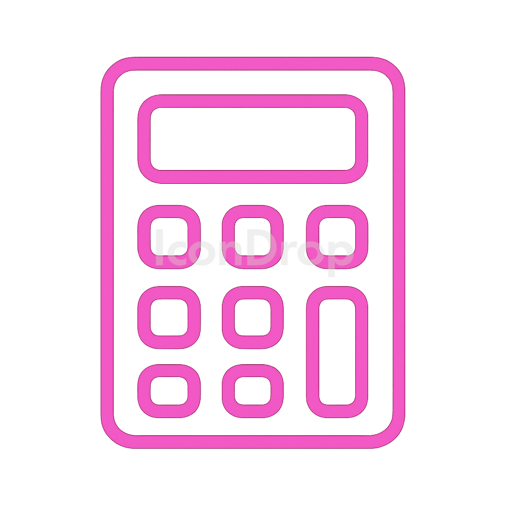 Hot Pink Calculator Icon Outline