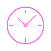 Hot Pink Clock Icon Outline