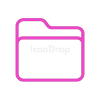 Hot Pink Folder Icon Outline