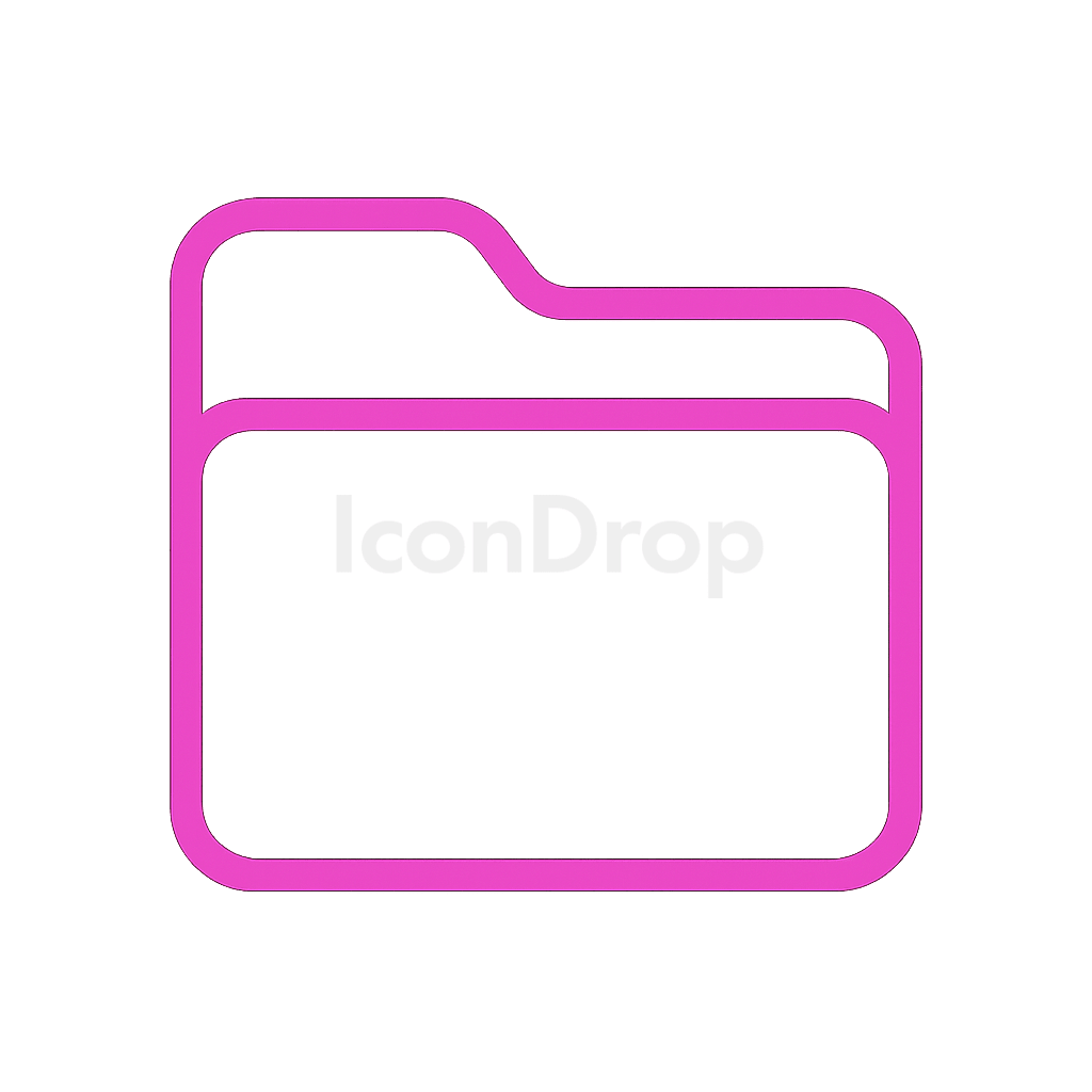 Hot Pink Folder Icon Outline