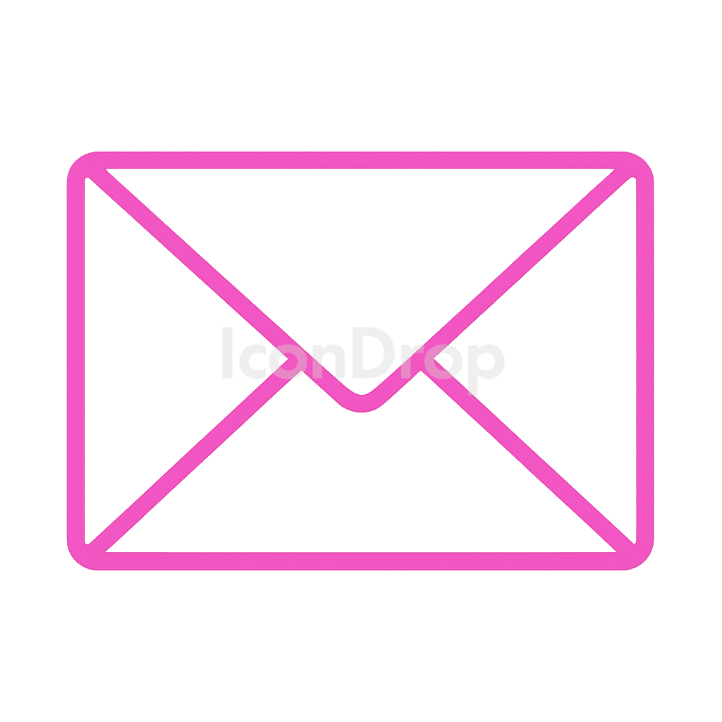 Hot Pink Mail Icon Outline