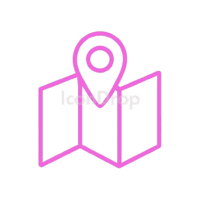 Hot Pink Maps Icon Outline