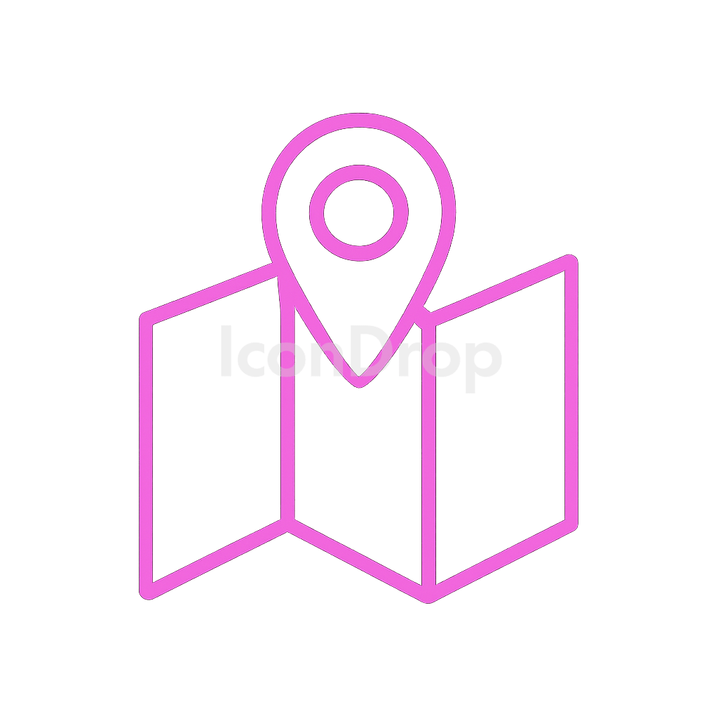 Hot Pink Maps Icon Outline