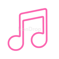 Hot Pink Music Icon Outline