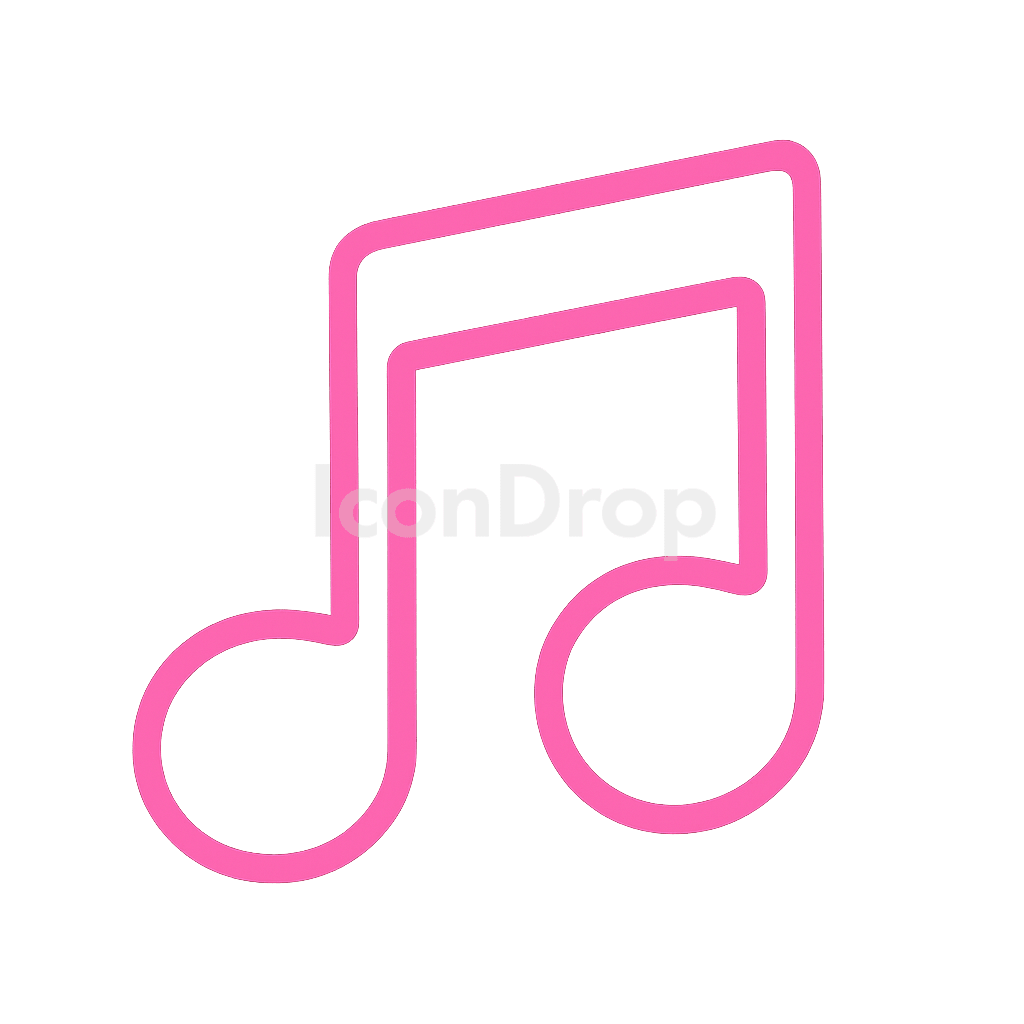Hot Pink Music Icon Outline