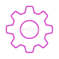 Hot Pink Settings Icon Outline