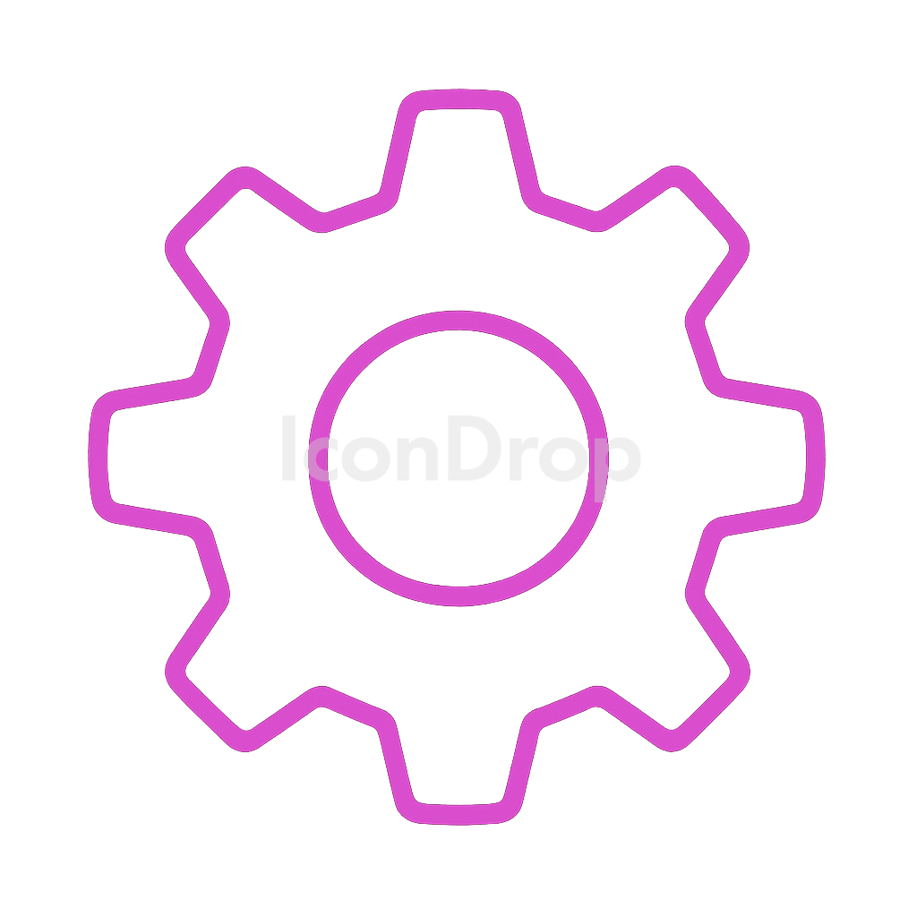 Hot Pink Settings Icon Outline