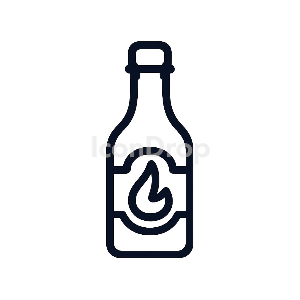 Hot Sauce Bottle Icon Outline