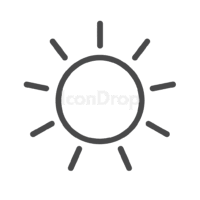 Hot Sun Icon Outline