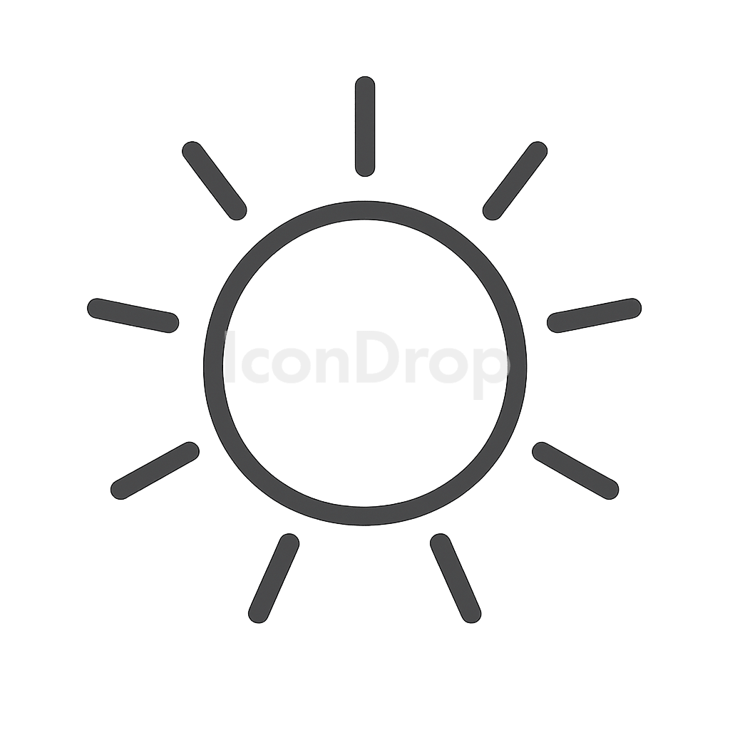 Hot Sun Icon Outline