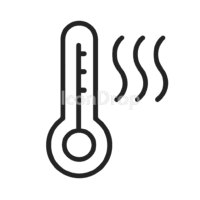 Hot Temperature Icon Outline