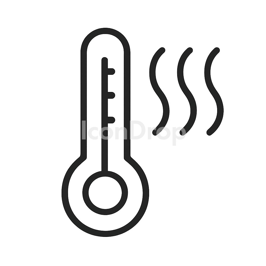 Hot Temperature Icon Outline