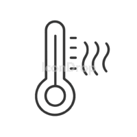 Hot Thermometer Icon Outline