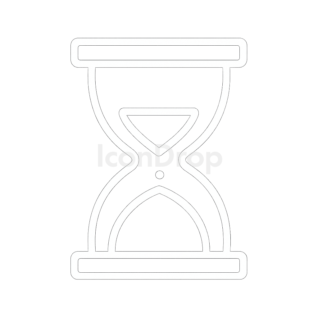 Hourglass Icon White Outline