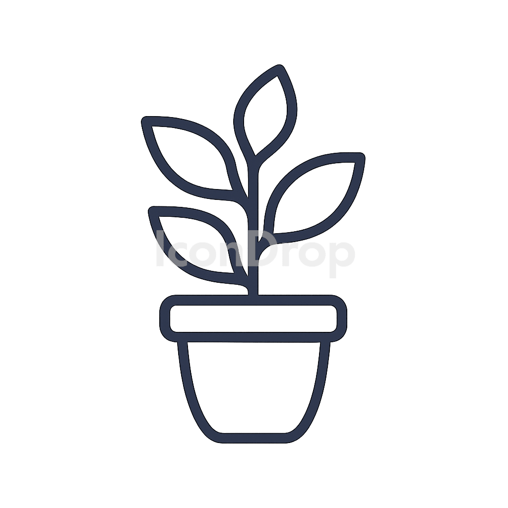 観葉植物（ハウスプラント）のアイコン アウトライン