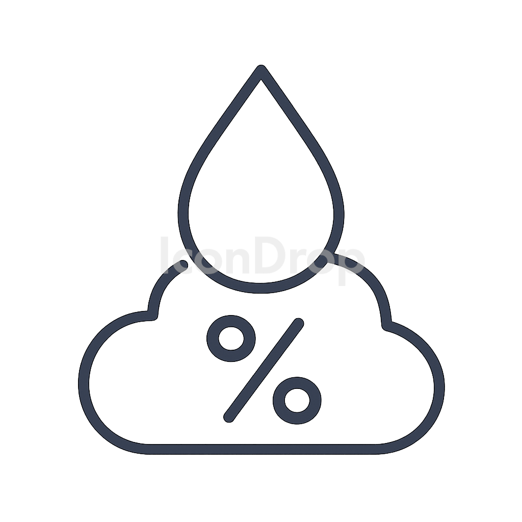 天気アプリ用の湿度アイコン アウトライン