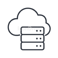 ハイブリッドクラウドのアイコン（アウトライン）