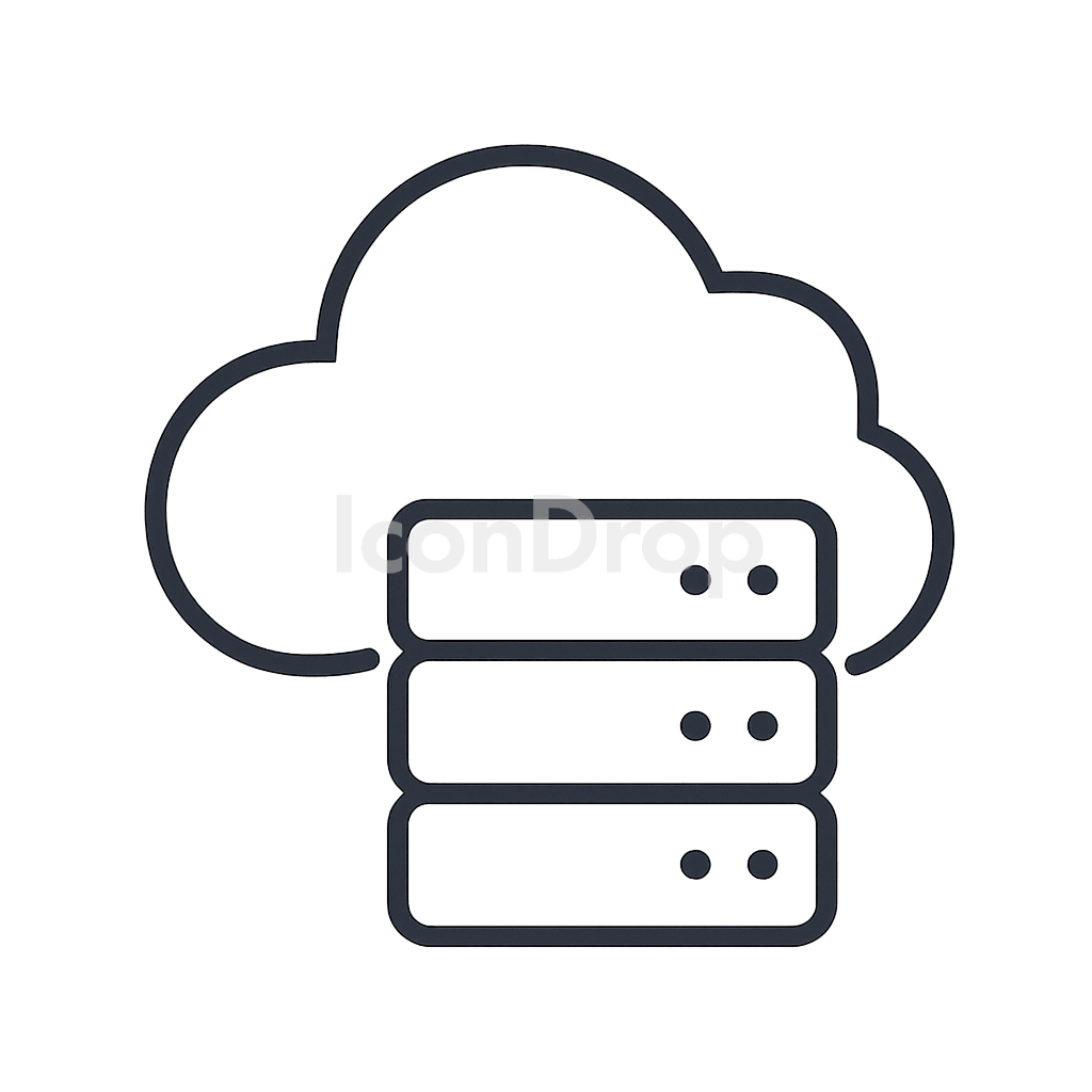 ハイブリッドクラウドのアイコン アウトライン