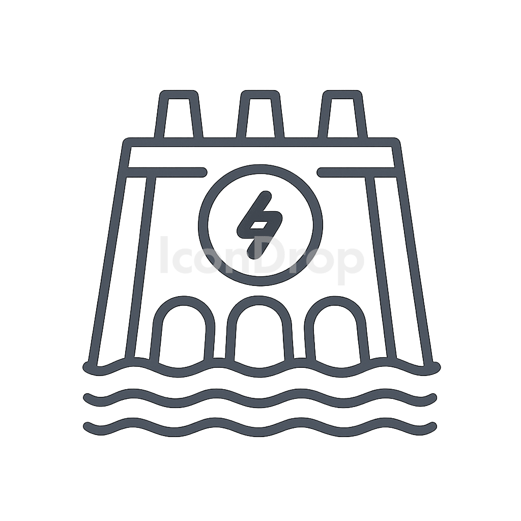 Hydro Plant Icon Outline