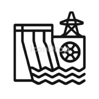 Hydro Power Plant Icon Outline