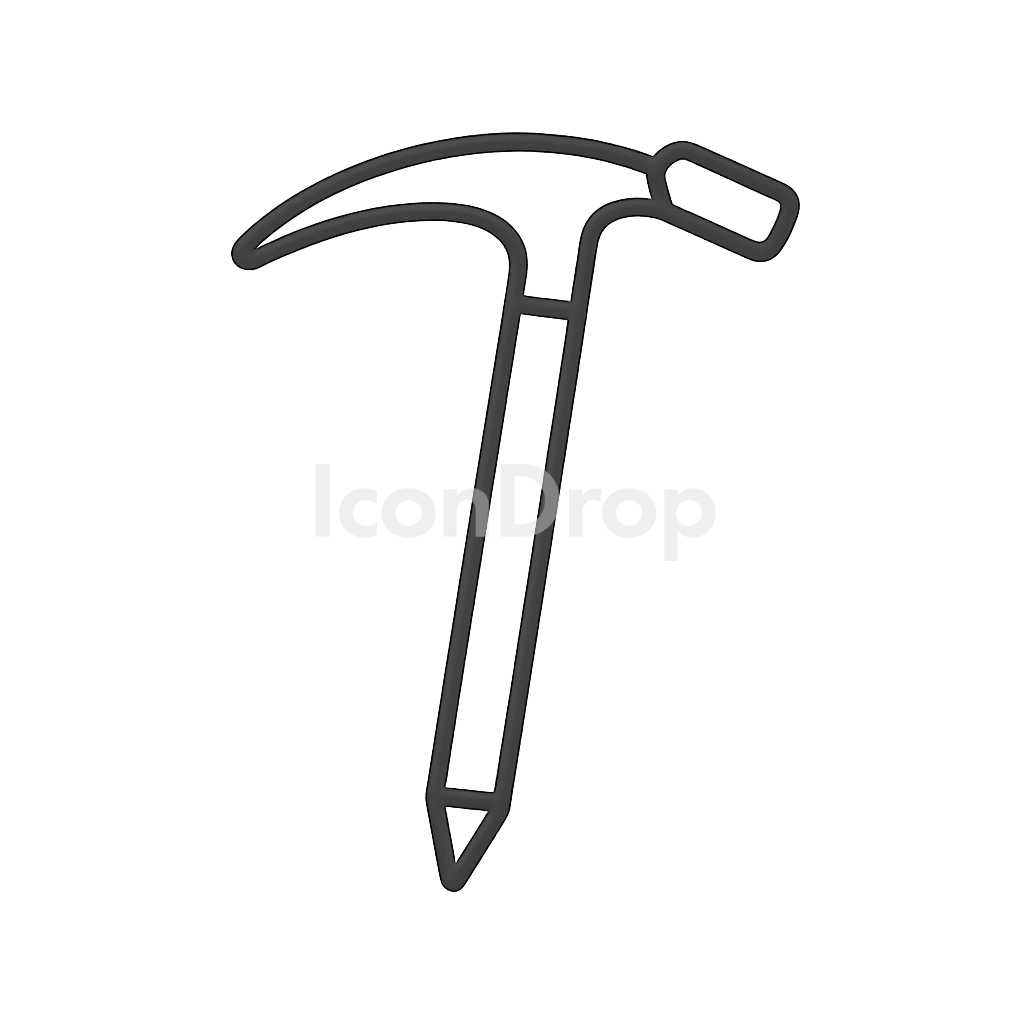 Ice Axe Icon Outline