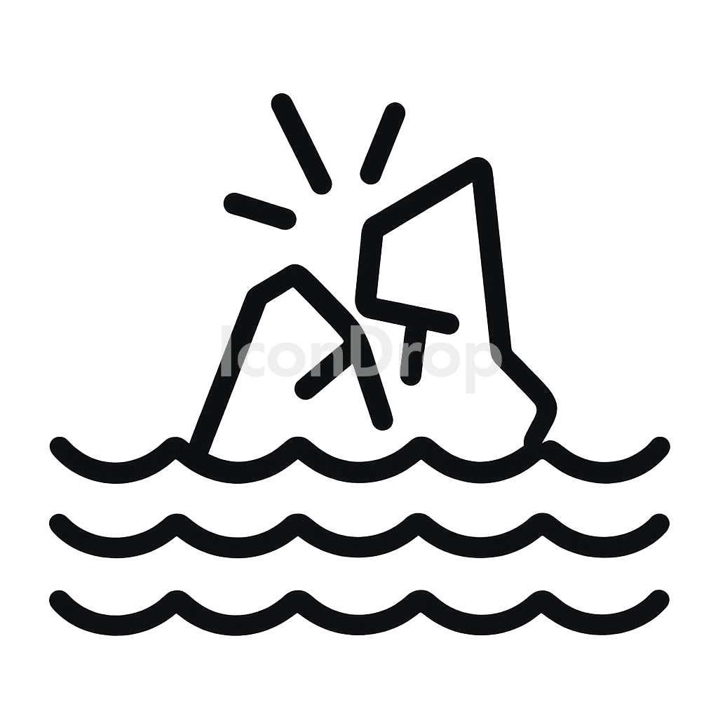 Ice Breaking Icon Outline