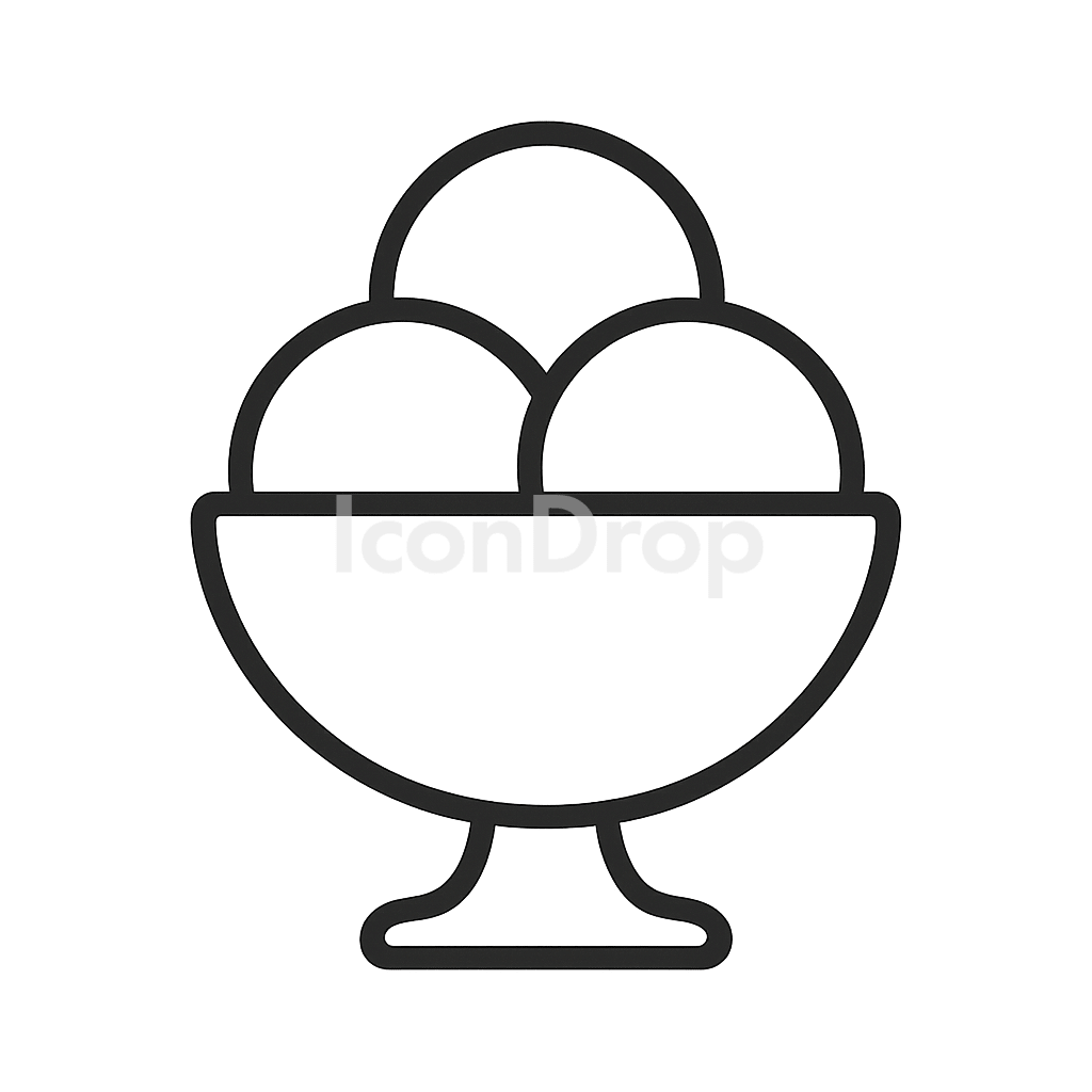 Ice Cream Bowl Icon Outline