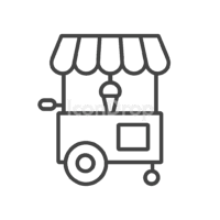 Ice Cream Cart Icon Outline