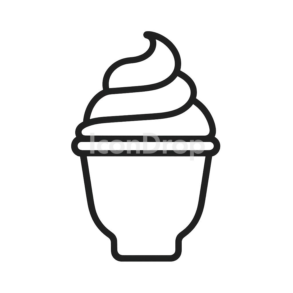 Ice Cream Cup Icon Outline