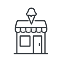 Ice Cream Shop Icon Outline
