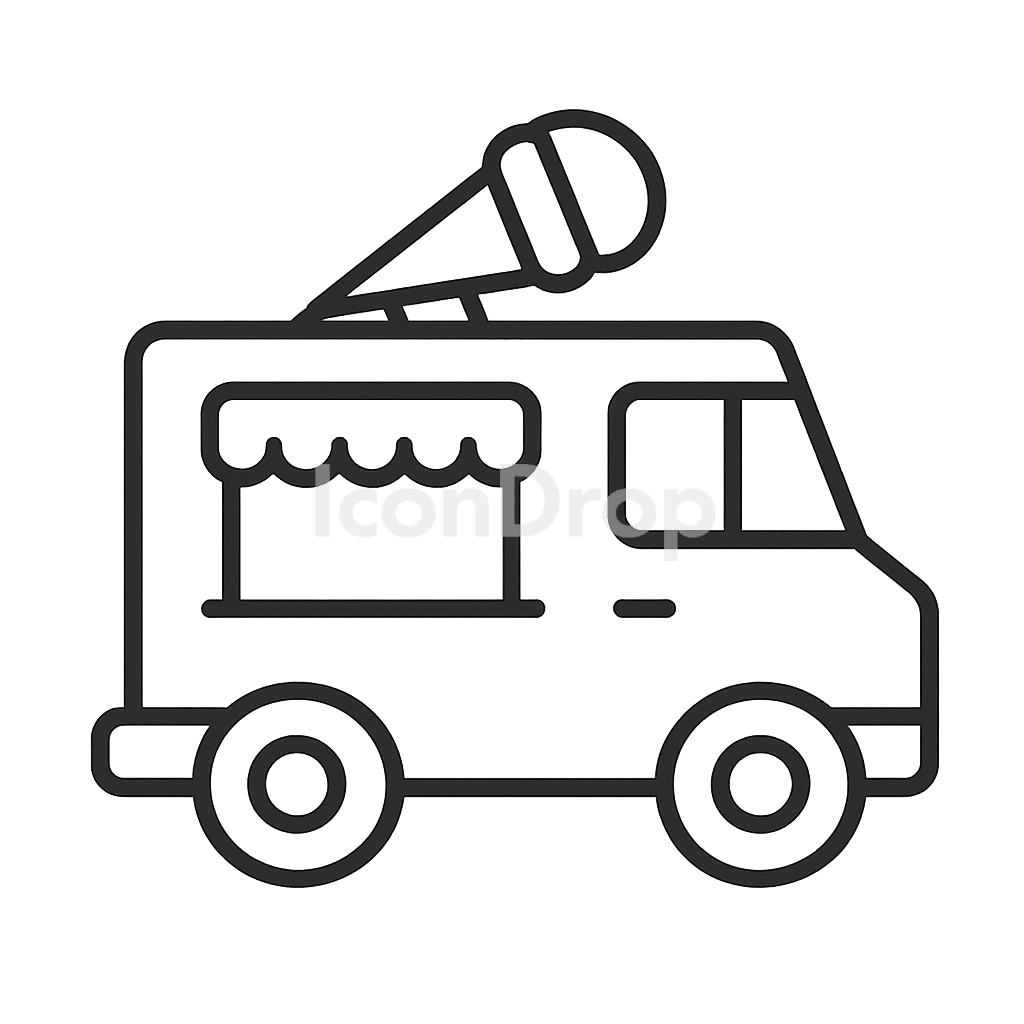 Ice Cream Truck Icon Outline