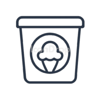 Ice Cream Tub Icon Outline