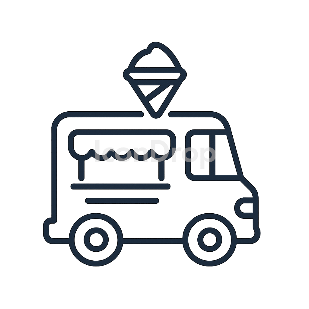 Ice Cream Van Icon Outline